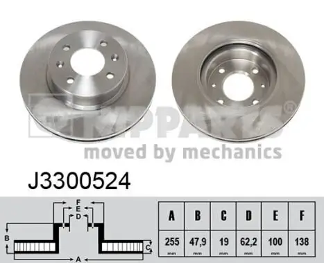 Bremsscheibe Vorderachse NIPPARTS J3300524