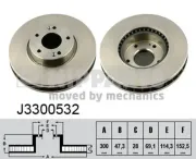 Bremsscheibe Vorderachse NIPPARTS J3300532