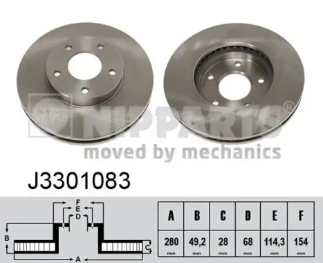 Bremsscheibe NIPPARTS J3301083 Bild Bremsscheibe NIPPARTS J3301083