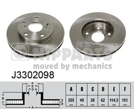 Bremsscheibe NIPPARTS J3302098 Bild Bremsscheibe NIPPARTS J3302098