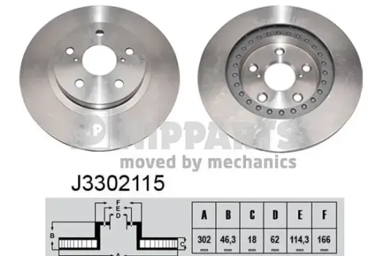 Bremsscheibe Vorderachse NIPPARTS J3302115 Bild Bremsscheibe Vorderachse NIPPARTS J3302115