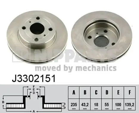 Bremsscheibe NIPPARTS J3302151 Bild Bremsscheibe NIPPARTS J3302151