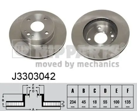 Bremsscheibe NIPPARTS J3303042 Bild Bremsscheibe NIPPARTS J3303042