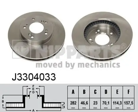 Bremsscheibe Vorderachse NIPPARTS J3304033