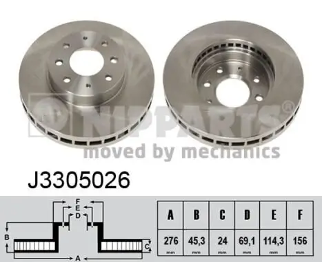 Bremsscheibe NIPPARTS J3305026 Bild Bremsscheibe NIPPARTS J3305026