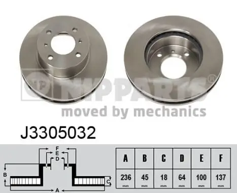 Bremsscheibe NIPPARTS J3305032 Bild Bremsscheibe NIPPARTS J3305032