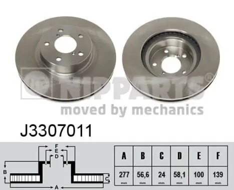 Bremsscheibe Vorderachse NIPPARTS J3307011