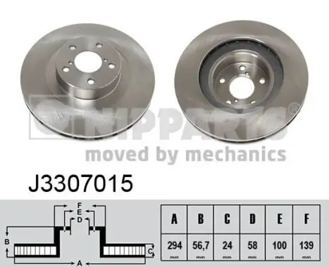 Bremsscheibe Vorderachse NIPPARTS J3307015 Bild Bremsscheibe Vorderachse NIPPARTS J3307015