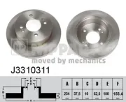Bremsscheibe Hinterachse NIPPARTS J3310311