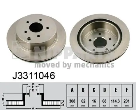 Bremsscheibe Hinterachse NIPPARTS J3311046