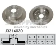 Bremsscheibe Hinterachse NIPPARTS J3314030