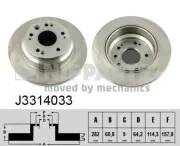 Bremsscheibe Hinterachse NIPPARTS J3314033