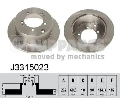 Bremsscheibe Hinterachse NIPPARTS J3315023