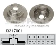 Bremsscheibe Hinterachse NIPPARTS J3317001