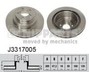 Bremsscheibe Hinterachse NIPPARTS J3317005