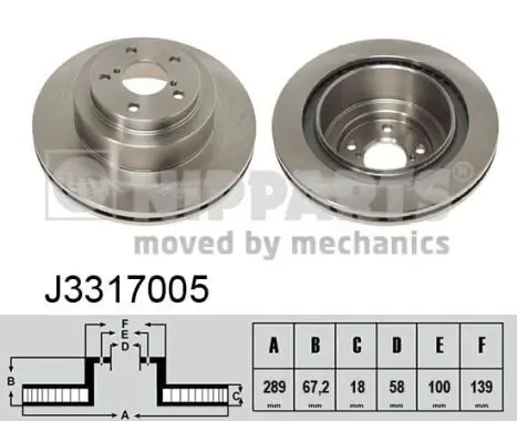 Bremsscheibe Hinterachse NIPPARTS J3317005 Bild Bremsscheibe Hinterachse NIPPARTS J3317005