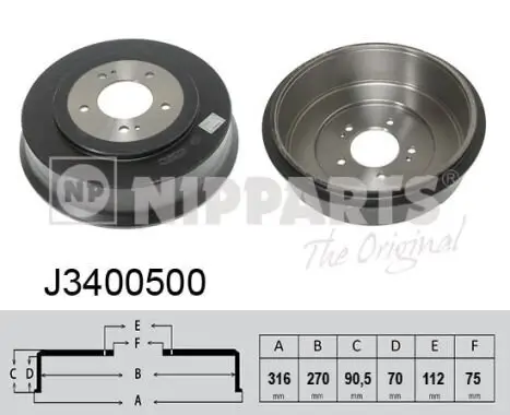 Bremstrommel NIPPARTS J3400500