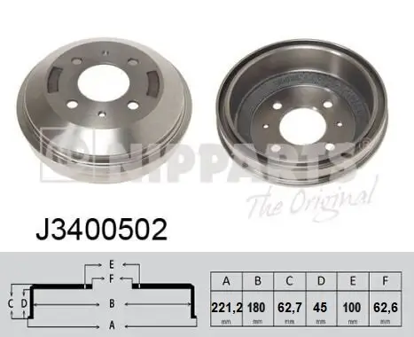 Bremstrommel NIPPARTS J3400502 Bild Bremstrommel NIPPARTS J3400502