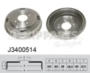 Bremstrommel NIPPARTS J3400514