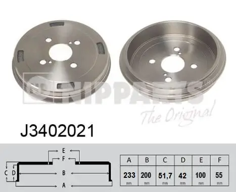 Bremstrommel NIPPARTS J3402021