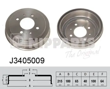 Bremstrommel NIPPARTS J3405009 Bild Bremstrommel NIPPARTS J3405009