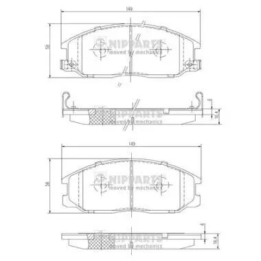 Bremsbelagsatz, Scheibenbremse Vorderachse NIPPARTS J3600526