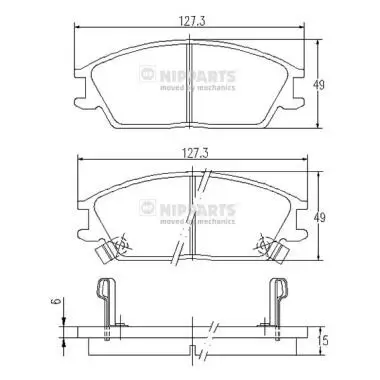 Bremsbelagsatz, Scheibenbremse Vorderachse NIPPARTS J3600539