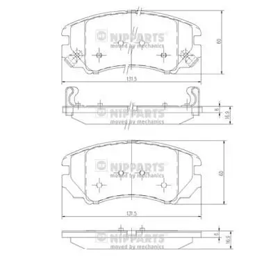 Bremsbelagsatz, Scheibenbremse NIPPARTS J3600541 Bild Bremsbelagsatz, Scheibenbremse NIPPARTS J3600541