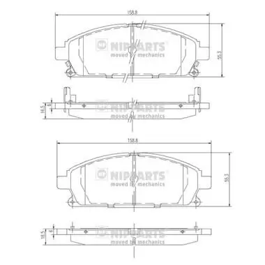 Bremsbelagsatz, Scheibenbremse Vorderachse NIPPARTS J3601071 Bild Bremsbelagsatz, Scheibenbremse Vorderachse NIPPARTS J3601071