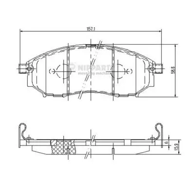 Bremsbelagsatz, Scheibenbremse Vorderachse NIPPARTS J3601094 Bild Bremsbelagsatz, Scheibenbremse Vorderachse NIPPARTS J3601094