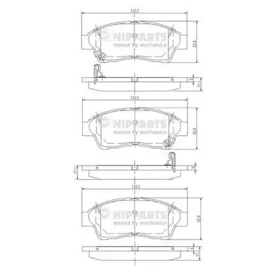 Bremsbelagsatz, Scheibenbremse NIPPARTS J3602064 Bild Bremsbelagsatz, Scheibenbremse NIPPARTS J3602064