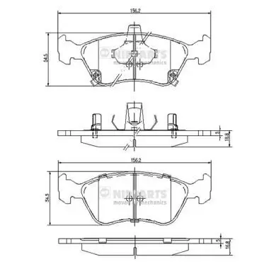 Bremsbelagsatz, Scheibenbremse Vorderachse NIPPARTS J3602080 Bild Bremsbelagsatz, Scheibenbremse Vorderachse NIPPARTS J3602080