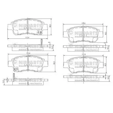 Bremsbelagsatz, Scheibenbremse NIPPARTS J3602086 Bild Bremsbelagsatz, Scheibenbremse NIPPARTS J3602086