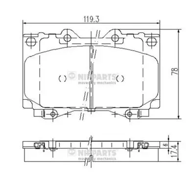 Bremsbelagsatz, Scheibenbremse NIPPARTS J3602097 Bild Bremsbelagsatz, Scheibenbremse NIPPARTS J3602097