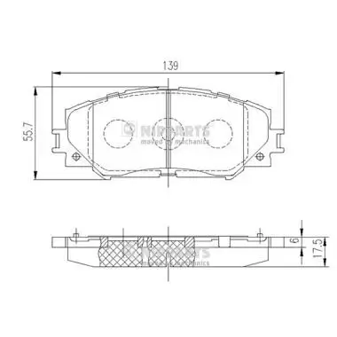 Bremsbelagsatz, Scheibenbremse NIPPARTS J3602120