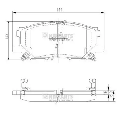 Bremsbelagsatz, Scheibenbremse NIPPARTS J3602125 Bild Bremsbelagsatz, Scheibenbremse NIPPARTS J3602125