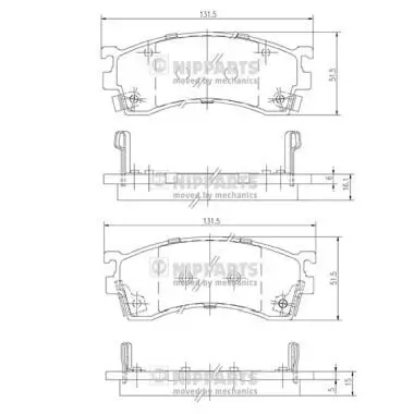 Bremsbelagsatz, Scheibenbremse Vorderachse NIPPARTS J3603038