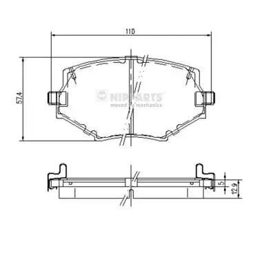 Bremsbelagsatz, Scheibenbremse NIPPARTS J3603044