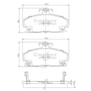 Bremsbelagsatz, Scheibenbremse Vorderachse NIPPARTS J3604031
