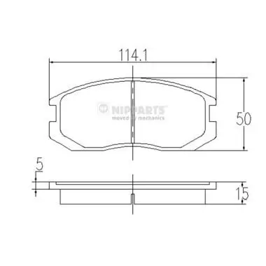 Bremsbelagsatz, Scheibenbremse Vorderachse NIPPARTS J3605032 Bild Bremsbelagsatz, Scheibenbremse Vorderachse NIPPARTS J3605032