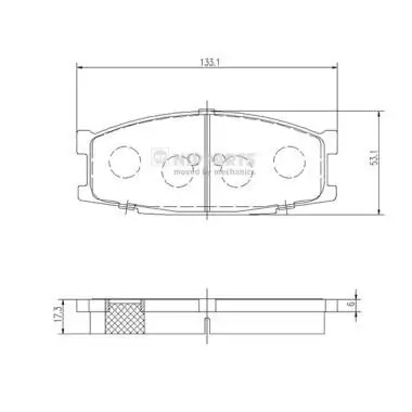 Bremsbelagsatz, Scheibenbremse Vorderachse NIPPARTS J3605045 Bild Bremsbelagsatz, Scheibenbremse Vorderachse NIPPARTS J3605045