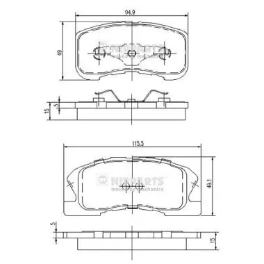 Bremsbelagsatz, Scheibenbremse Vorderachse NIPPARTS J3606019