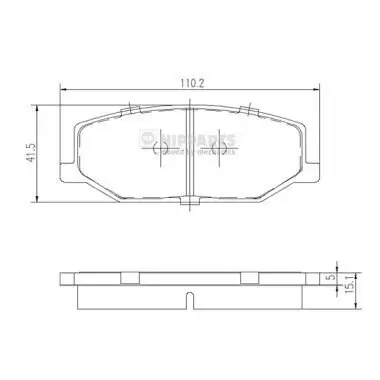 Bremsbelagsatz, Scheibenbremse Vorderachse NIPPARTS J3608003