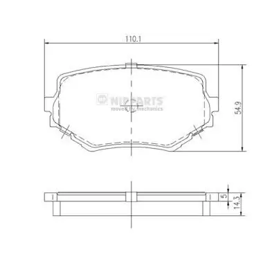 Bremsbelagsatz, Scheibenbremse Vorderachse NIPPARTS J3608017
