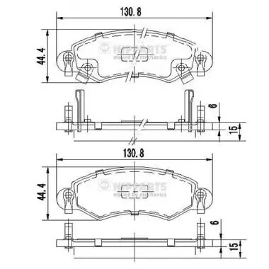 Bremsbelagsatz, Scheibenbremse Vorderachse NIPPARTS J3608025