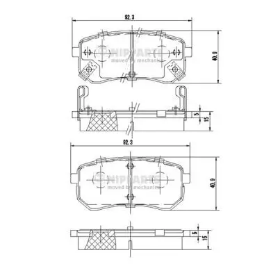 Bremsbelagsatz, Scheibenbremse NIPPARTS J3610307 Bild Bremsbelagsatz, Scheibenbremse NIPPARTS J3610307