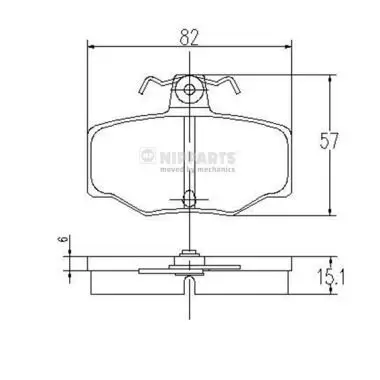 Bremsbelagsatz, Scheibenbremse Hinterachse NIPPARTS J3611031 Bild Bremsbelagsatz, Scheibenbremse Hinterachse NIPPARTS J3611031