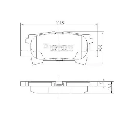 Bremsbelagsatz, Scheibenbremse NIPPARTS J3612031 Bild Bremsbelagsatz, Scheibenbremse NIPPARTS J3612031