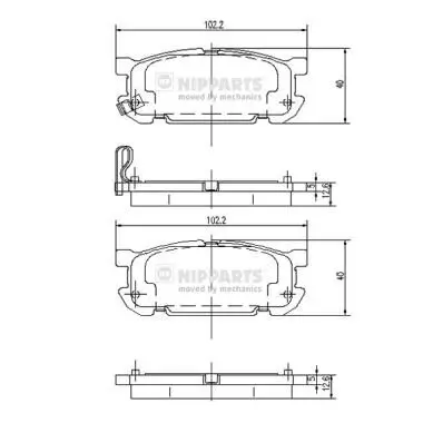 Bremsbelagsatz, Scheibenbremse NIPPARTS J3613020 Bild Bremsbelagsatz, Scheibenbremse NIPPARTS J3613020