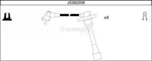 Zündleitungssatz NIPPARTS J5382008 Bild Zündleitungssatz NIPPARTS J5382008